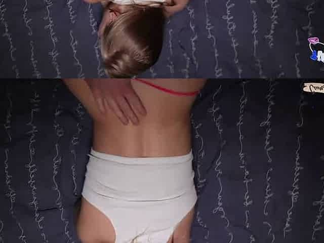 Sexy blond with fat hooters gets greatest cowgirl ride, muddy blowjob, deepthroat, and creampie - missionary style!