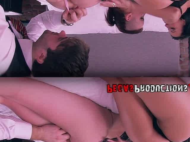 Perverted harlots FFM threesome adult video