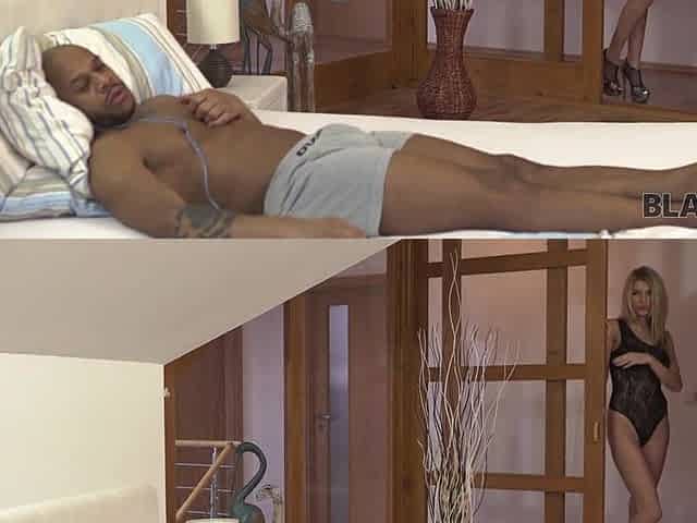 Black4K. Interracial sex of blond coquette and favourable ebony gentleman