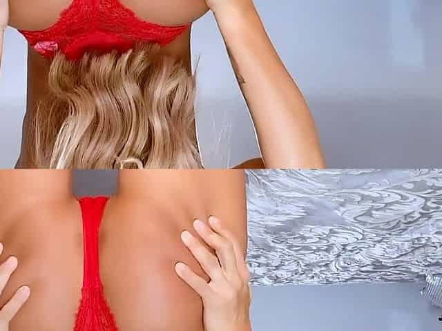 Webcam busty blonde stripped covered by oil anal masturbate