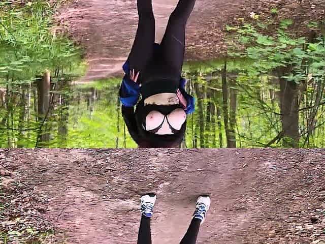 Large Melons Angel Riskily Sucks Schlong And Gets Cum On Face In The Forest