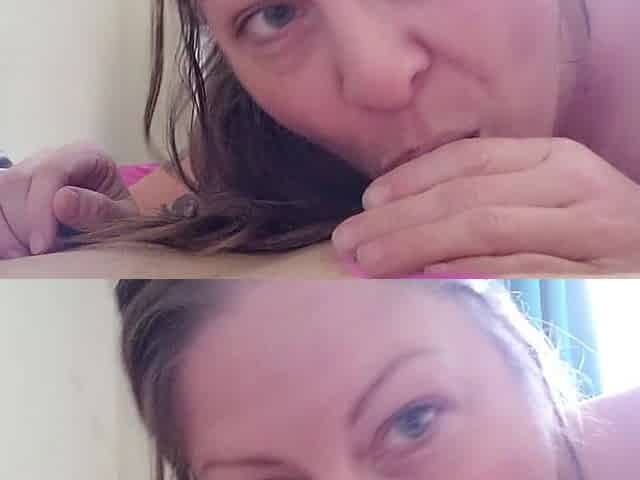 Wife films herself giving me a passionate blowjob