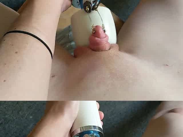 Frotting my small weighted jock against magic wand