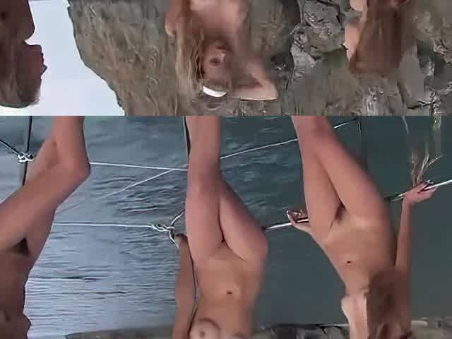 Naked girls on a boat