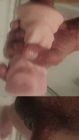 A lot A lot of cum with toy
