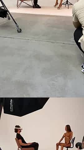 Backstage Monika Fox Posing For VR Shooting