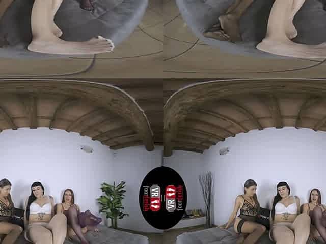 Sexy Babes Daphne, Gaia And Talia Mint Posing Their Curvy Bodies And Magnificent Feet In Vr