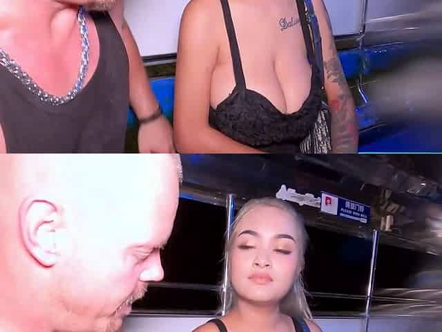 Huge boobs blonde Asian girl picked up