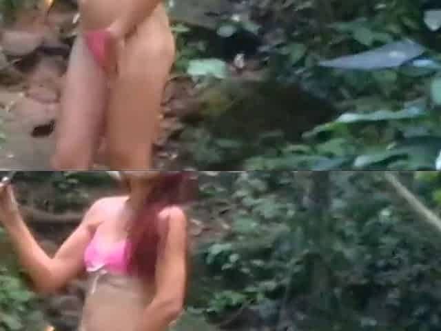 Risky tugjob for chick on the beach trail!