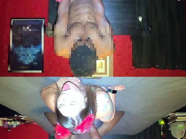 Pink labia close up of naive brunette