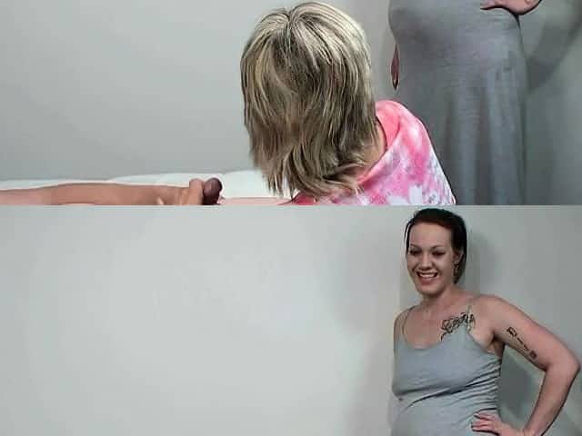 Hot pregnant threesome and cumshot