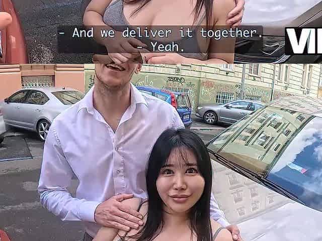 Busty Asian Butterball Lets a Stranger Fuck Her While Her Cuckold BF Is Holding Her Hand