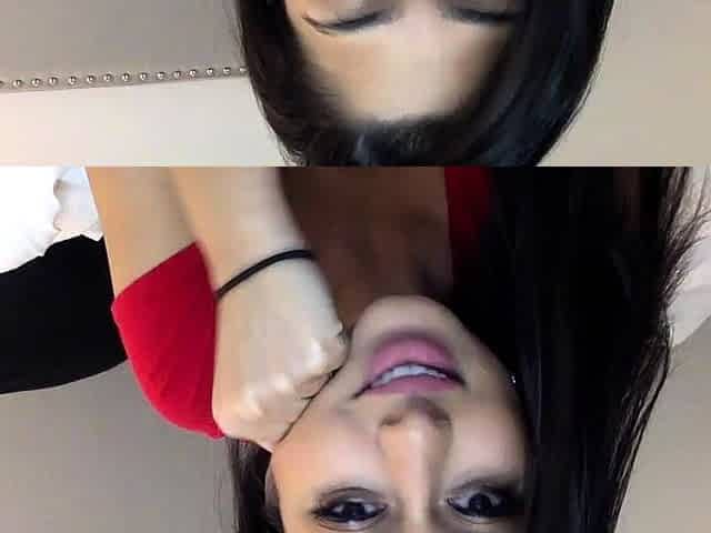 Cute amateur brunette naughty in solo jerking show on camera