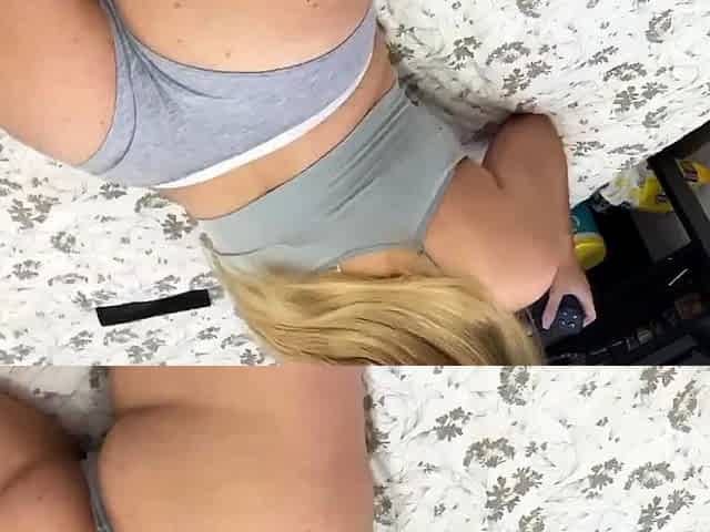 stepsister Playing Video Games Gets Surprise Sex By Her