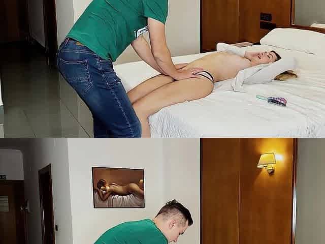 A date in a hotel with a pretty gal from a dating website
