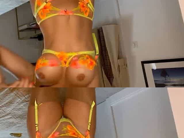 alysa baise en lingerie sous son manteau