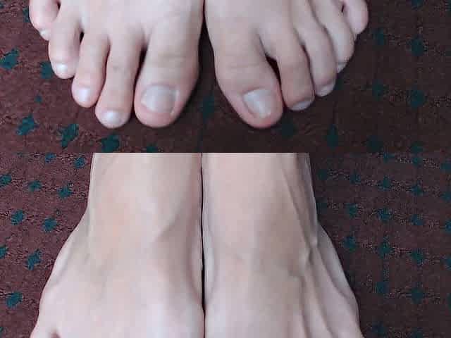 Abby's toes no polish wiggling