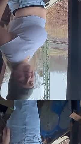 He and I in the Abandoned Place... and My T-shirt Covered with Cum Was Left Behind