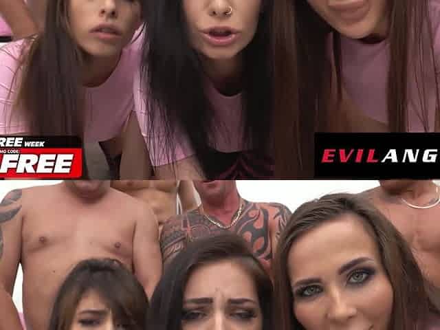 TRIPLE BITCH ASS FUCKING GANGBANG - Double Assfucking, Double Vaginal