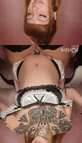 Maid Stuffs Mouth with Sweettreats