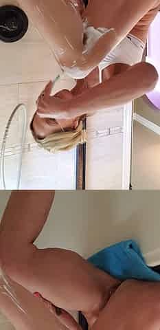 MILF Camgirl Jess Ryan Shaving Her Legs & Showering