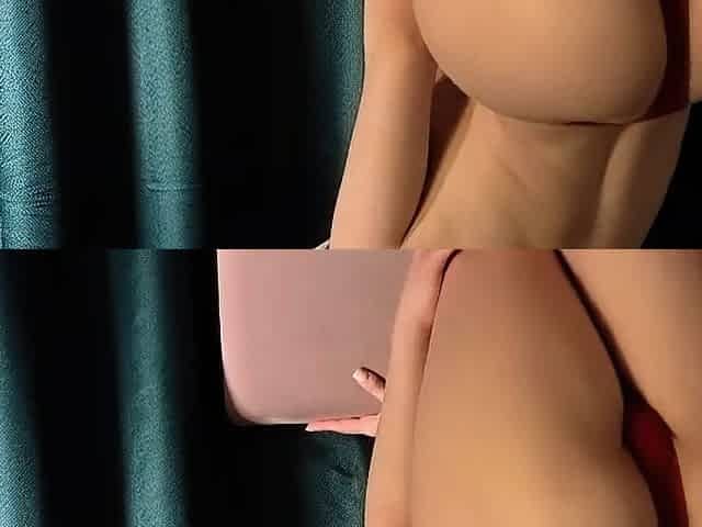 Big boob brunette masturbates on webcam