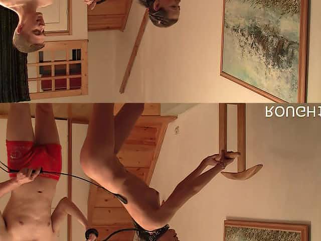 Skinny teen submissive on a leash fucked