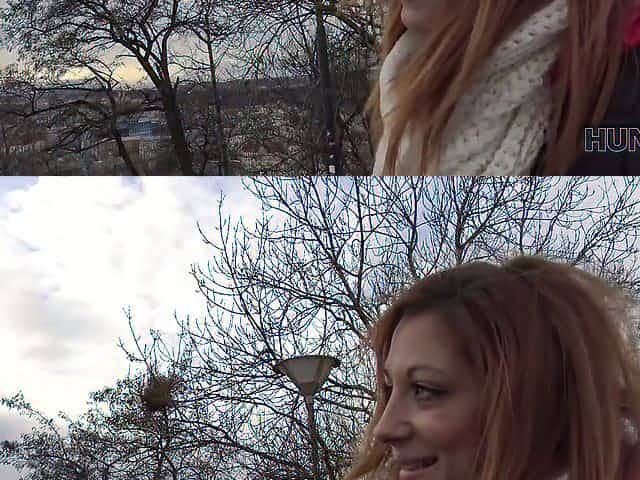 Red haired Czech chick gets picked up before her BF's eyes and fucked too