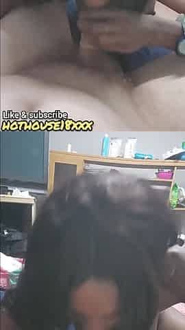 Sexy ebony beauty likes sucking white schlong for dinner
