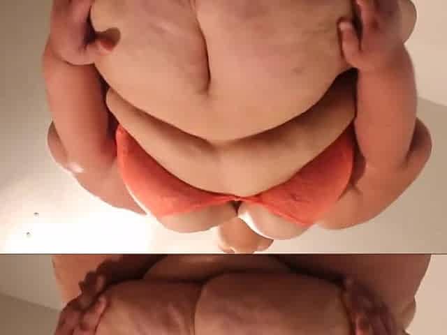 Ssbbw abdomen play from under
