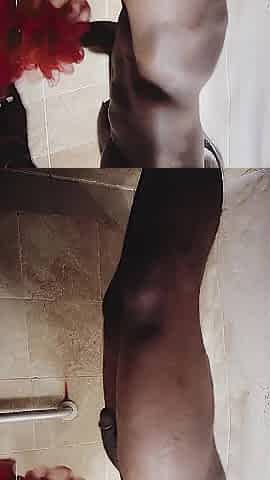 Shower ????time vibe with a large 10 inch ebony cock!!! ???? public shower 24 hour fitness