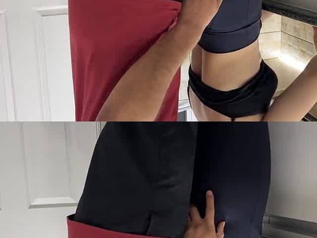 My maid is very sexy. I couldn't resist and came on her butt