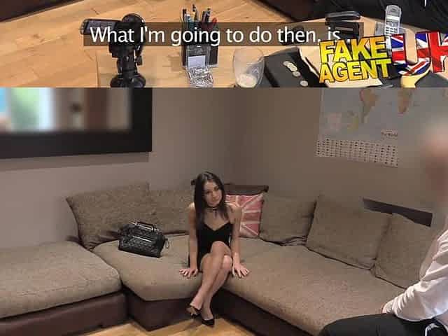 FakeAgentUK Cute Italian takes a fruity anal banging on the casting daybed