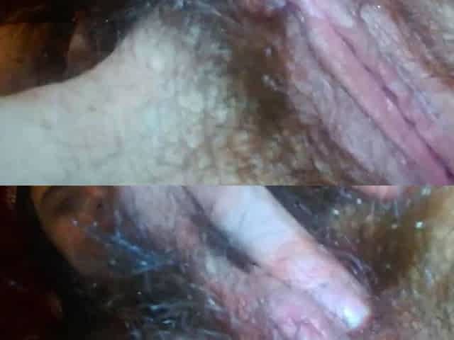 French Brunette Spreads and Teases Her Hairy Pussy on Webcam
