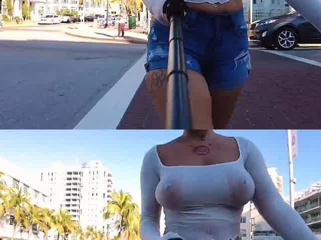 Cute blonde with big boobs solo