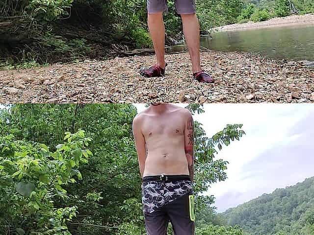 Risky Public River Urinate on my Shorts