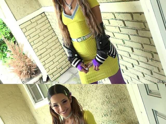 Petite teen slut Kitty Carrera cum sprayed on her slutty face