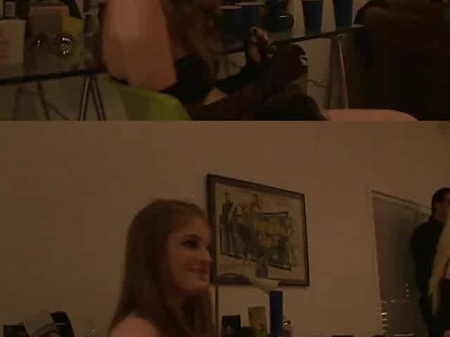 19-Year Old Redhead With A Bald Cunt Gets Banged And Eats Cum