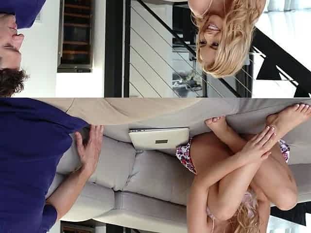 Pretty Babe Lilly Ford Serves Sloppy Footjob Blowjob Combo