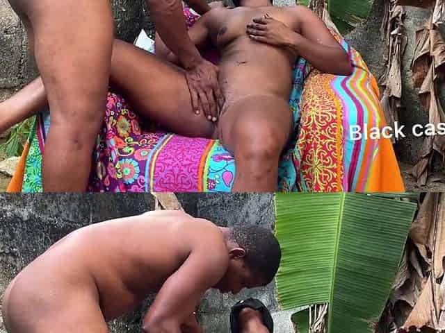 Afro Outdoor Sexy Screw in Hawt Weather