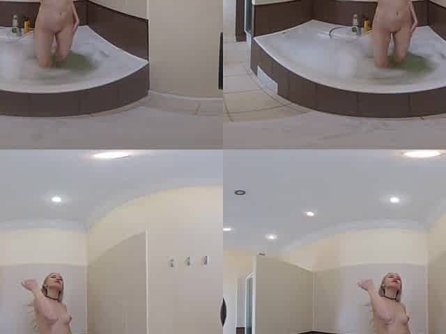 Blonde In Bathroom With Toy