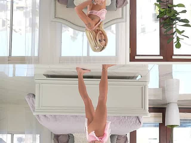 Skinny teen Emma Rosie masturbates with a dildo and reaches intense pleasure