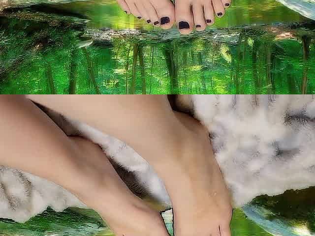 Massage oil on nice-looking feet