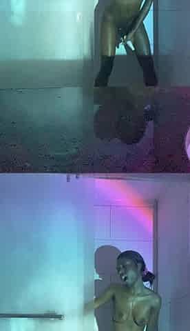 Ebony Has to Sneak in Shower to Play with Her Pussy