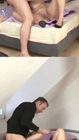 Amateur couple in fisting and fucking action on the bed