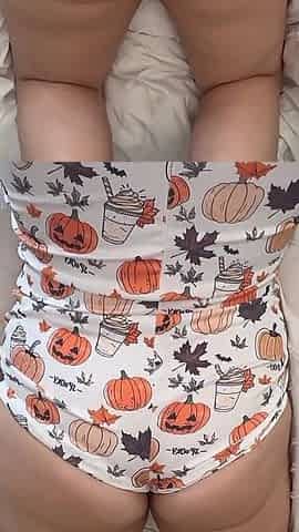 Sloppiananyc in the Pumpkin Onesie