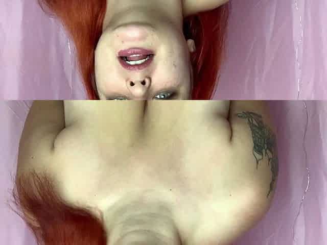 Natural redhead with real big boobs Scarlette masturbates
