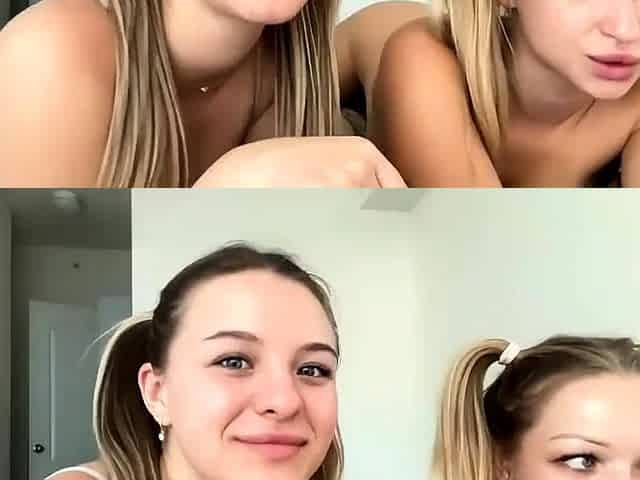 Cute blonde teen babe in sexy lingerie