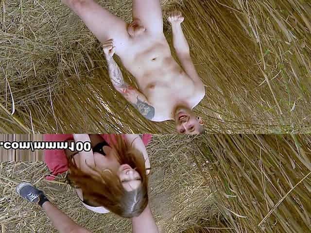 Young French Angela Kiss jerks off and gets fucked in the reeds - MMM100