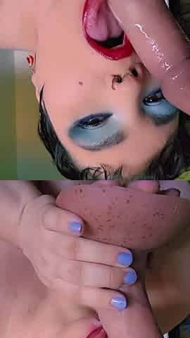 MILF Sucks a Realcock Dildo